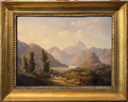 Luigi Willeneuve "Veduta del lago di Como" 
olio su tela (cm 30x40)
Firmato in b