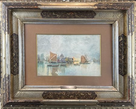 Paolo Sala "Bacino di San Marco a Venezia" 
acquerello su carta (cm 16x26)
Firma