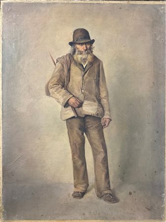 Francesco Ghittoni (Attribuito)

"Il vagabondo" 
olio su carta applicata a carto