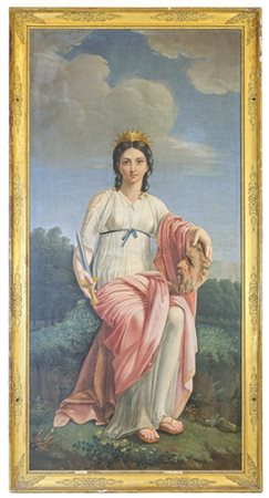 Ignoto del secolo XIX

"Allegoria della Tragedia" 
olio su tela (cm 185x90)
in