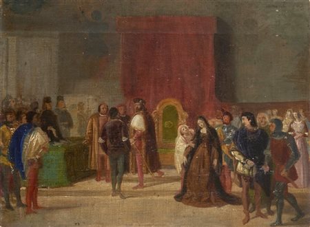 Federico Faruffini (Attribuito)

"Condanna di Ugo e Parisina" 
olio su tela (cm