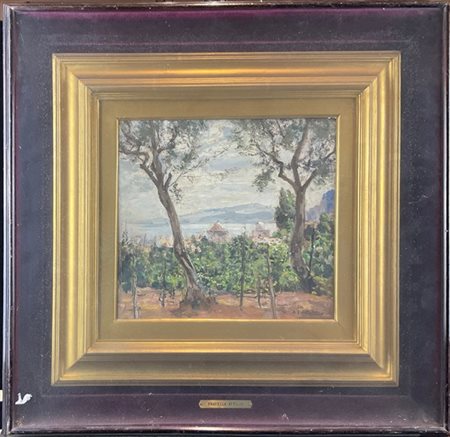 Attilio Pratella "Capri" 
olio su compensato (cm 28x31)
Firmato in basso a destr