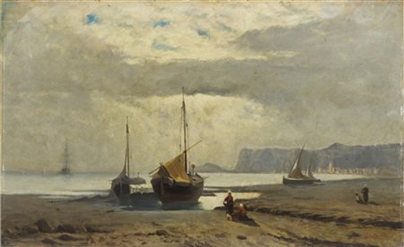 Scuola del secolo XIX

"Marina" 
olio su tavola (cm 32x52,5)
Reca firma non per