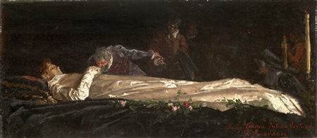 Francesco Jacovacci

"Michelangelo e Vittoria Colonna" 
olio su tela (cm 28x61)