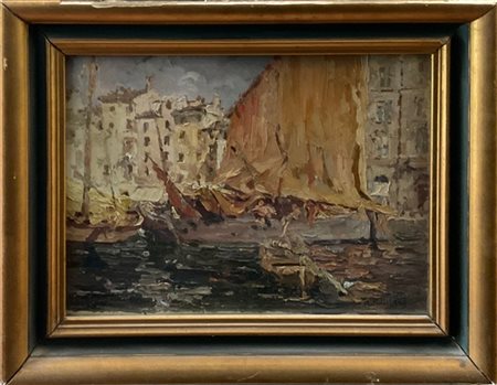 Alfredo Scocchera "Marina di Napoli" 
olio su cartone (cm 30x40)
Firmato in bass