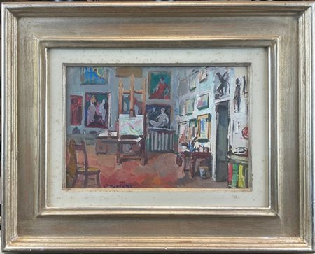 Silvio Consadori "Interno del mio studio" 
olio su cartone telato (cm 20x30)
Fir