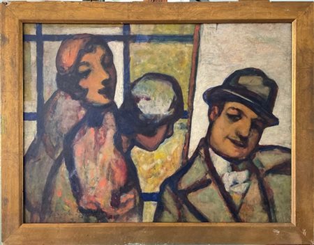 Federico Sartori "Signore e Dandy" 1934
olio su compensato (cm 48x64)
Firmato e