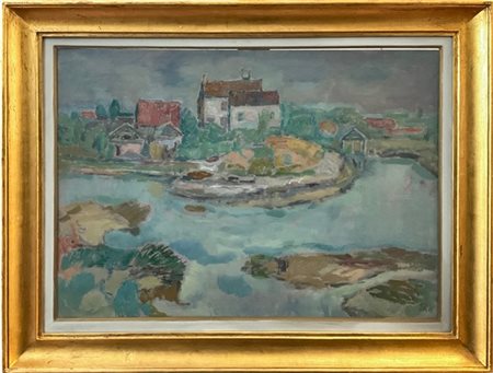 Mario Vellani Marchi "Isola di Pordelio, Treporti" 1959
olio su cartone (cm 50x6