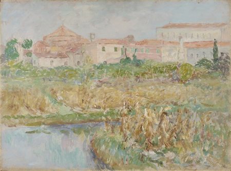 Mario Vellani Marchi "Torcello" 1942
olio su masonite (cm 50x68)
Monogrammato e