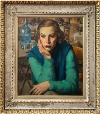 Vittorio Gussoni "Alcolismo" 
olio su compensato (cm 60x50)
Firmato in basso a s