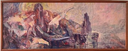 Federico Sartori "Allegoria della musica" 1926
olio su tela (cm 38x101)
Firmato