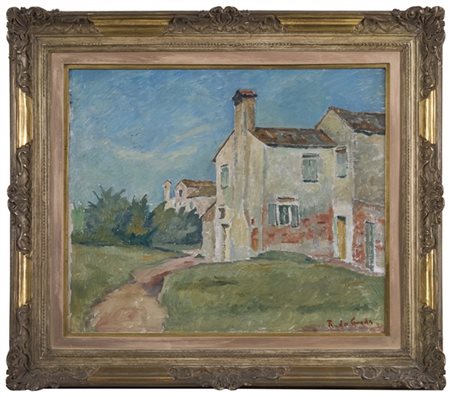 Raffaele De Grada "Paesaggio" 
olio su tela (cm 50x60)
Firmato in basso a destra