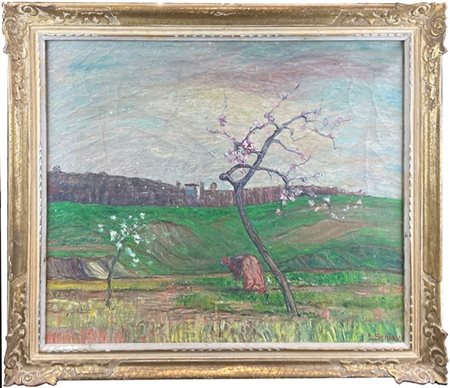 Vincenzo Schiavio "Primavera" 
olio su tela (cm 60x70)
Firmato in basso a destra