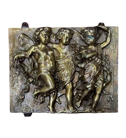 Scultura in bronzo a cera persa ,placca in bronzo a rilievo, periodo XIX...