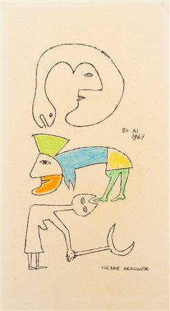 Victor Brauner (Piatra Neamt 1903 - Parigi 1966)  - Figure, 1964
