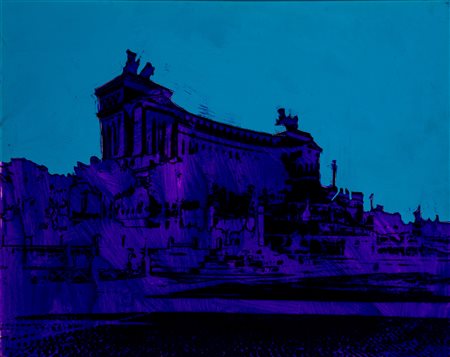 Tano Festa (Roma 1938 - 1988)  - Piazza d'Italia, 1976