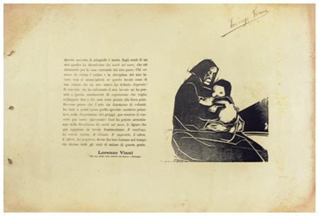 LORENZO VIANI Viareggio 1882 – Ostia 1936 Senza titolo 1916 Xilografia. Firma...