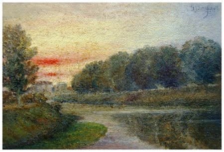 GINO BONFANTI Siena 1900 – Pisa 1958 Senza titolo Olio su faesite 17,5 x 25....