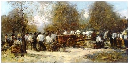 FERRUCCIO RONTINI Firenze 1893 – Livorno 1964 Fiera di agosto .. Olio su...