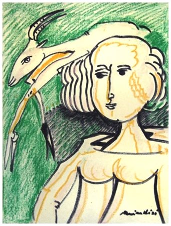 REMO BRINDISI Roma 1918 – Milano 1996 Senza titolo 1983 Pennarello su cartone...