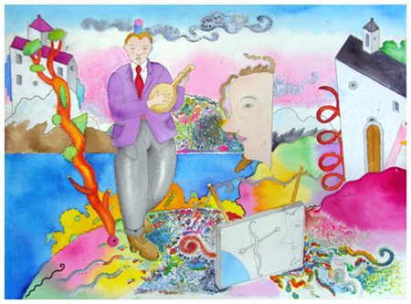 LUCA ALINARI Firenze 1943 Senza titolo Pittura e t.m. su cartone accoppiato a...