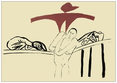 MIMMO PALADINO Paduli 1948 Senza titolo 1983 Tempera su carta 35 x 50. Firma...