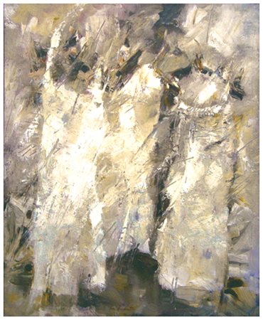 LUIGI QUARTA Monteroni di Lecce 1960 Senza titolo Olio su juta 110 x 90....