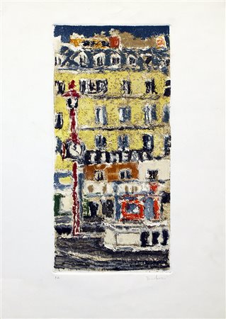 ORFEO TAMBURI, "Scorcio di città", anni '80