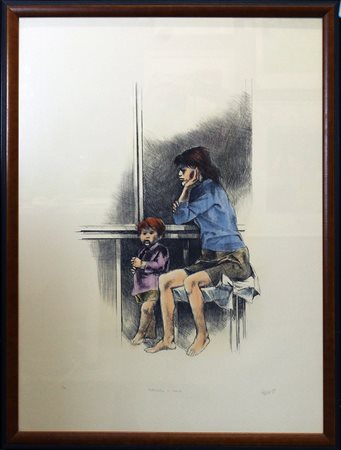 GIOVANNI CAPPELLI, "INTERNO CON DUE FIGURE", 1989.