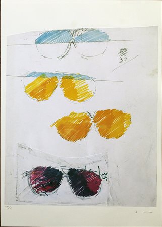 MARIO SCHIFANO, "Occhiali"