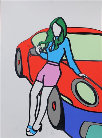 MARCO LODOLA, "Donna e Porsche rossa", anni 2000