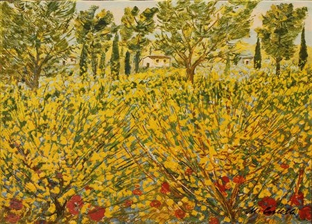 MICHELE CASCELLA, "Ginestre in Toscana", 1983