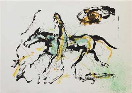 ERNESTO TRECCANI, "Donna a cavallo", anni '80