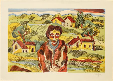 GIUSEPPE SERAFINI, "Uomo e campagna", anni '70