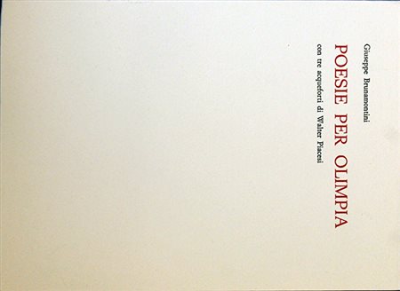 WALTER PIACESI, "Poesie per Olimpia", 1980