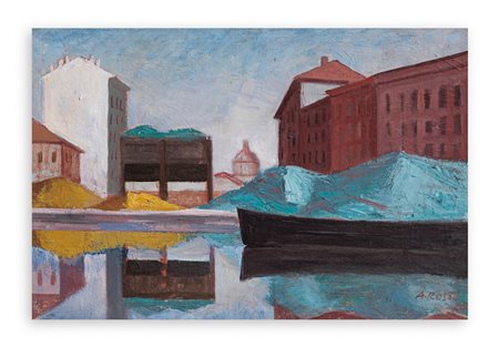 ATTILIO ROSSI (1909-1994) - Darsena di Porta Ticinese, 1955