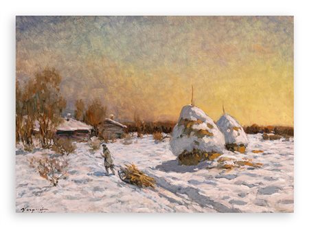 IVAN KARPOFF (1898-1970) - Senza Titolo (Campagna innevata)