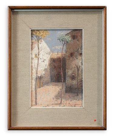 GIACOMO BERGOMI (1923-2003) - Case rustiche, fine anni '60