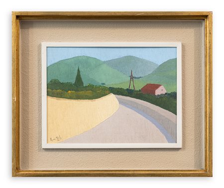 FRANCO MIELE (1924-1983) - Paesaggio in Umbria. Crepuscolo: Strada del Sud, 1955