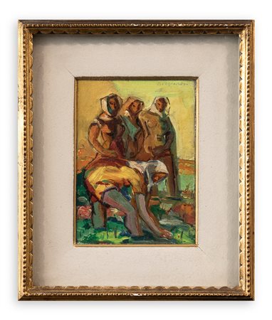 ALDO BORGONZONI (1913-2004) - Mondine in risaia, 1949