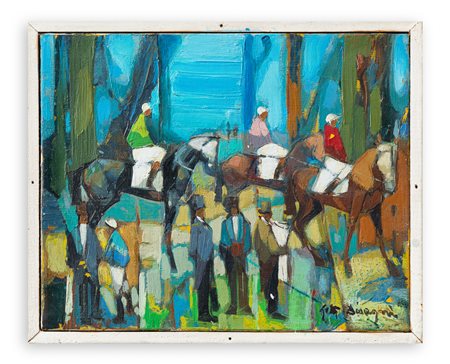  GETTY BISAGNI (1931-2021) - Preparazione alla corsa. Cavalli e fantini, 1966
