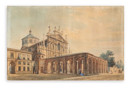 LEOPOLDO BURLANDO (1841-1915) - Milano. Santuario di Santa Maria dei Miracoli presso San Celso, 1866