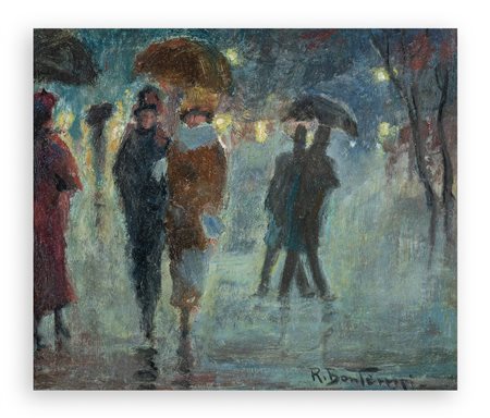 RENATO BONTEMPI (1896-1988) - L'uscita dal teatro, 1965