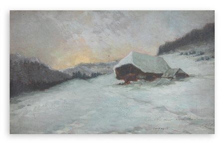 AUGUSTO TOMINZ (1889-1926) - Senza Titolo (Paesaggio innevato), 1924