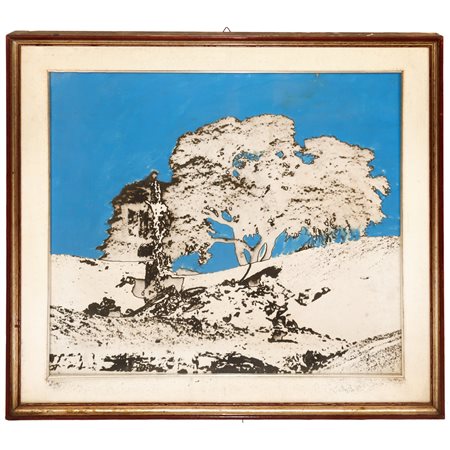 Tano Festa (Roma   2 novembre 1938 - Roma  9 gennaio 1988)  - Albero innevato, Rome 1978