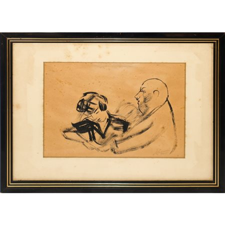 Mino Maccari (Siena 1898 - Roma 1989)  - Uomo con bambino