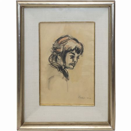 Bruno  Cassinari (Piacenza 29/11/1912 - Milano 26/03/1992)  - Volto di donna, 1970