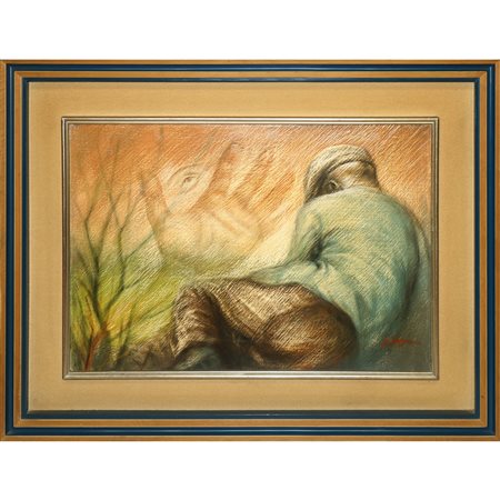 Eugenio  Rappa (Monaco di Baviera  1886 - Varallo SESIA  1958)  - Il contadino stanco