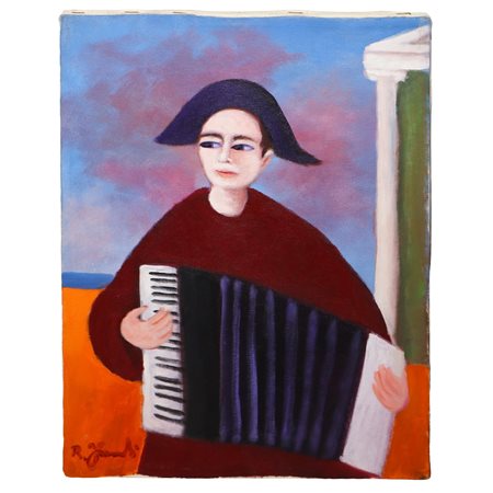 Raffaele Frumenti (Roma 01/09/1922 - Roma 2002)  - Personaggi con fisarmonica