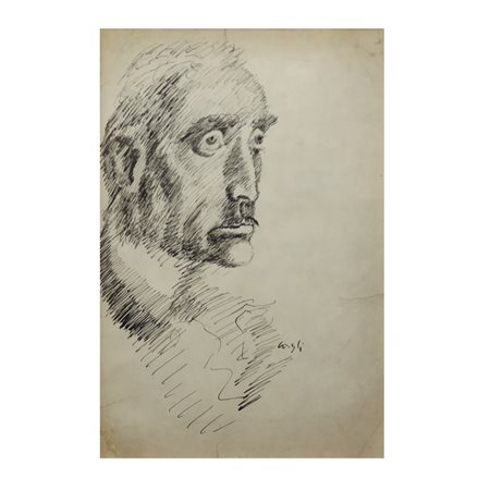 Corrado Cagli (Ancona 1910 - Roma 1976)  - Ritratto di Janni